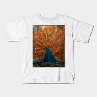 Abstract copper tree in metallic paint Kids T-Shirt